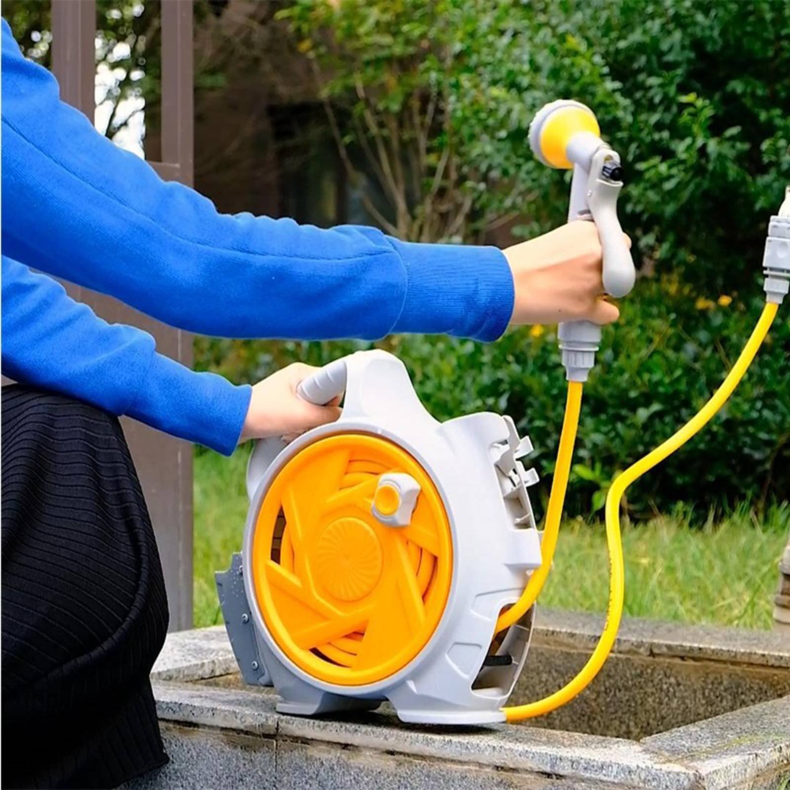 Carrete de manguera portátil s - Gardening Tools Hand reseña y precio