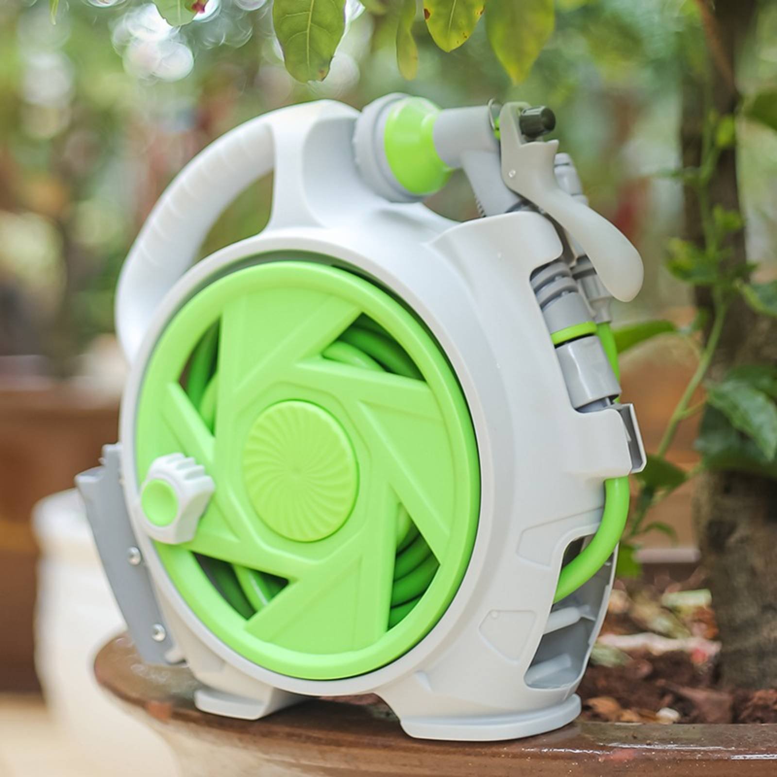 Carrete de manguera portátil s - Gardening Tools Hand reseña y precio
